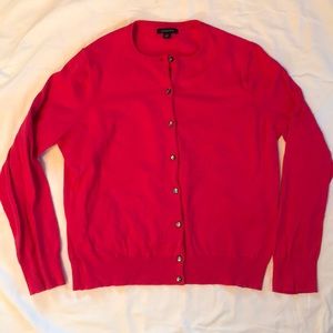 Hot pink Lands’ End cardigan!